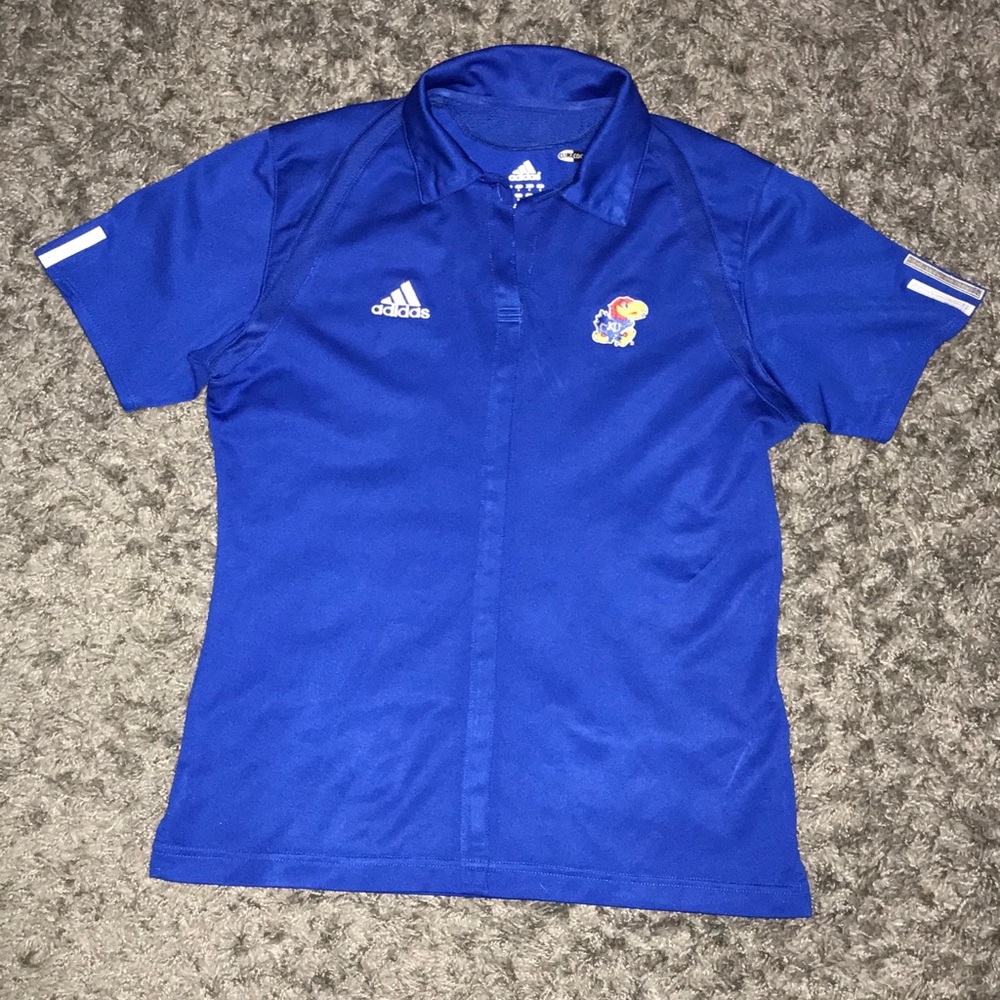 kansas jayhawks adidas team climacool polo (A43)